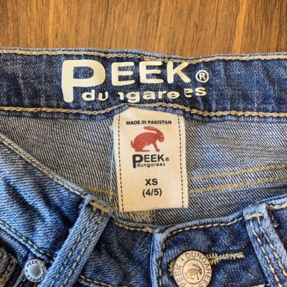PEEK Distressed Blue Denim Jeans Girls XS 4-5 4T 5T NEW Taylor Dungarees NWT - Picture 5 of 5